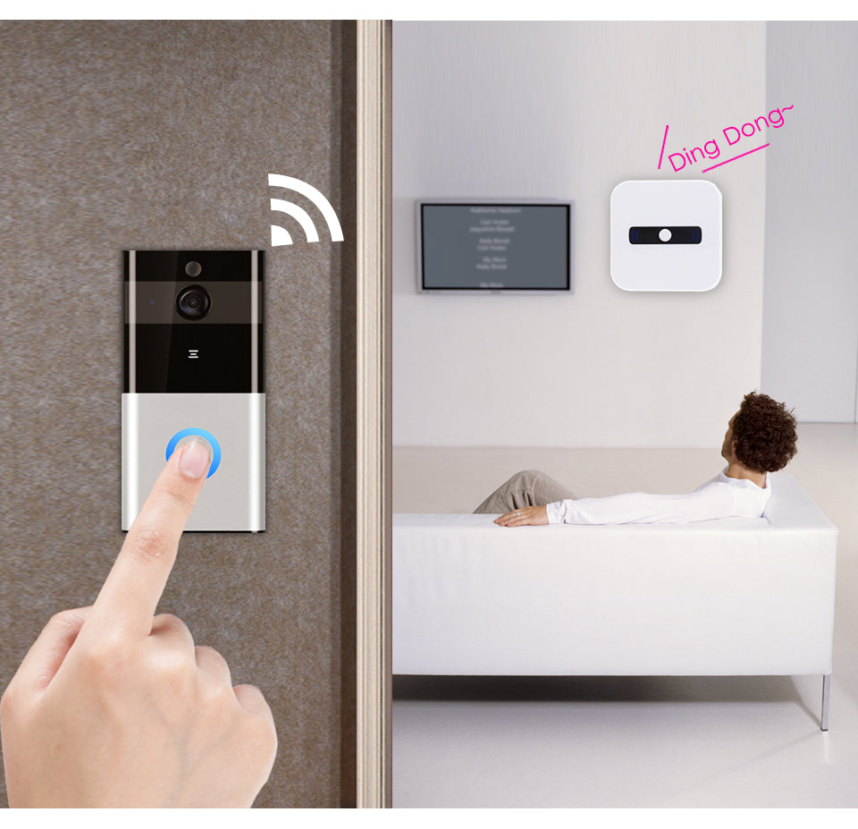 Wireless Smart Doorbell with Camera and Remote Access