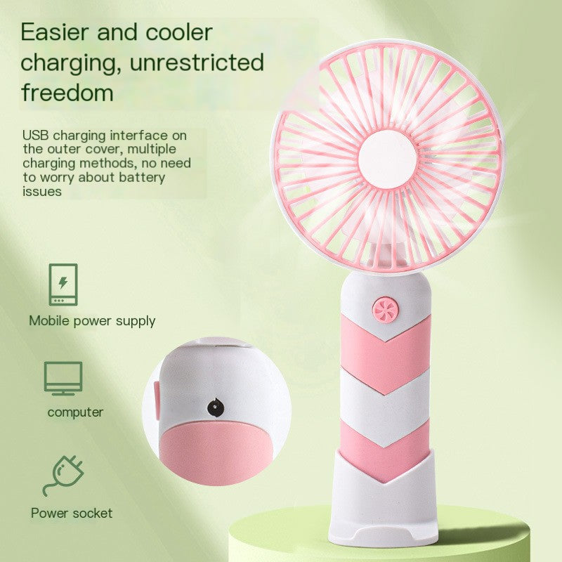 Portable USB Rechargeable Handheld Fan & Phone Stand