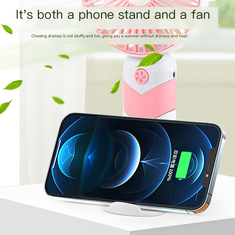 Portable USB Rechargeable Handheld Fan & Phone Stand