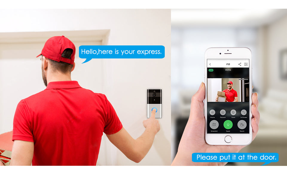 Wireless Smart Doorbell with Camera and Remote Access